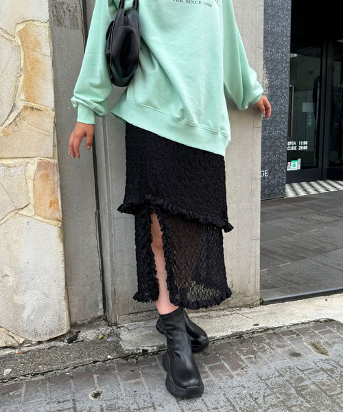 CIAOPANIC（チャオパニック）の「ストレッチレースミドルスカート（スカート・レディース・ホワイト/ブラック/ブラウン/ブルー・ONE SIZE）」の22枚目の写真