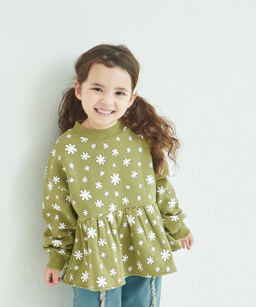 pairmanon(ペアマノン)の「裏起毛 ペプラム プルオーバー(スウェット・キッズ・グリーン系その他/ブラック系その他/ブルー/ピンク/ホワイト系その他/ブラック/パープル・90/100/110/120/130/140/150)」の5枚目の写真