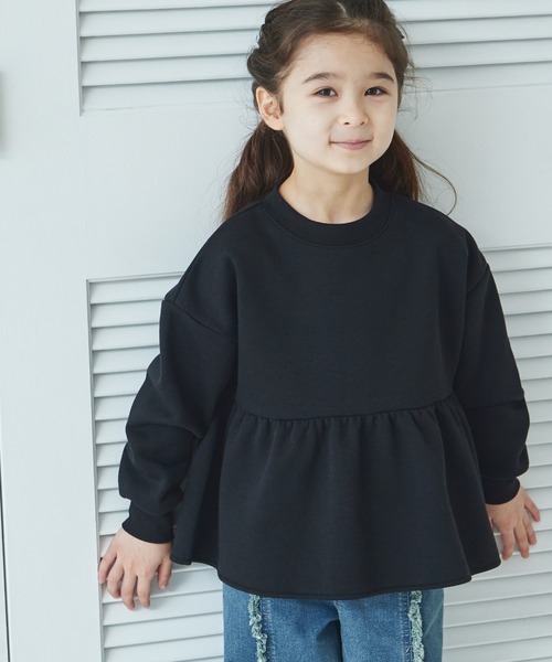 pairmanon(ペアマノン)の「裏起毛 ペプラム プルオーバー(スウェット・キッズ・グリーン系その他/ブラック系その他/ブルー/ピンク/ホワイト系その他/ブラック/パープル・90/100/110/120/130/140/150)」の10枚目の写真