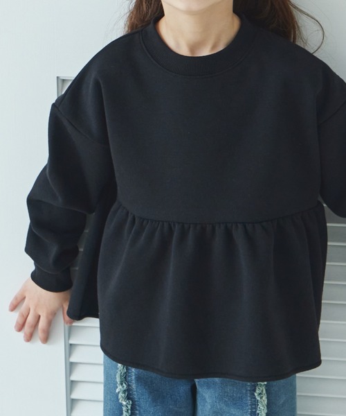 pairmanon(ペアマノン)の「裏起毛 ペプラム プルオーバー(スウェット・キッズ・グリーン系その他/ブラック系その他/ブルー/ピンク/ホワイト系その他/ブラック/パープル・90/100/110/120/130/140/150)」の11枚目の写真