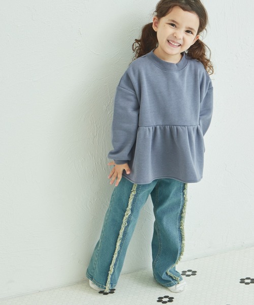 pairmanon(ペアマノン)の「裏起毛 ペプラム プルオーバー(スウェット・キッズ・グリーン系その他/ブラック系その他/ブルー/ピンク/ホワイト系その他/ブラック/パープル・90/100/110/120/130/140/150)」の16枚目の写真