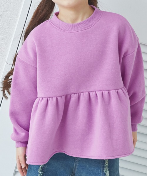 pairmanon(ペアマノン)の「裏起毛 ペプラム プルオーバー(スウェット・キッズ・グリーン系その他/ブラック系その他/ブルー/ピンク/ホワイト系その他/ブラック/パープル・90/100/110/120/130/140/150)」の18枚目の写真