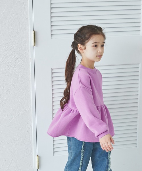 pairmanon(ペアマノン)の「裏起毛 ペプラム プルオーバー(スウェット・キッズ・グリーン系その他/ブラック系その他/ブルー/ピンク/ホワイト系その他/ブラック/パープル・90/100/110/120/130/140/150)」の19枚目の写真