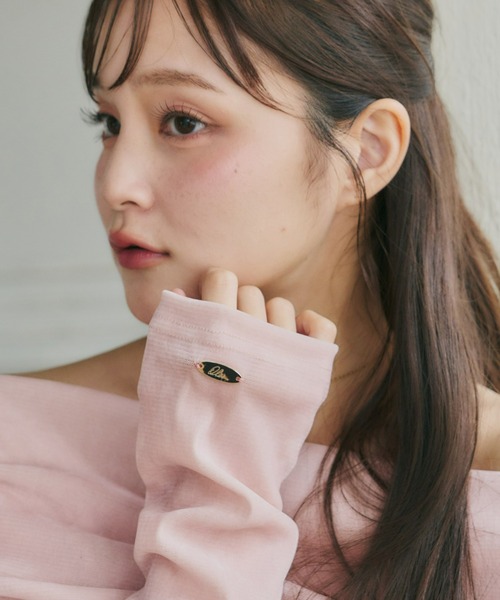 Olu.(オルドット)の「シアーベロアオフショルダートップス(Tシャツ/カットソー・レディース・ブラウン/ブラック/アイボリー/ブルーグレー/ベビーピンク/チャコールグレー/ボルドー・FREE)」の13枚目の写真