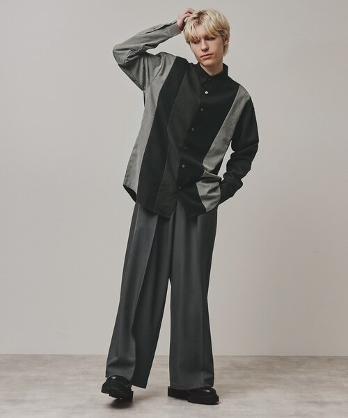 tk.TAKEO KIKUCHI(ティーケータケオキクチ)の「◆【Aラインシリーズ】TRワイドスラックス(その他パンツ・メンズ・チャコールグレー/ベージュ/ブラック/グレー系2/ネイビー系2・02/01/03)」の17枚目の写真