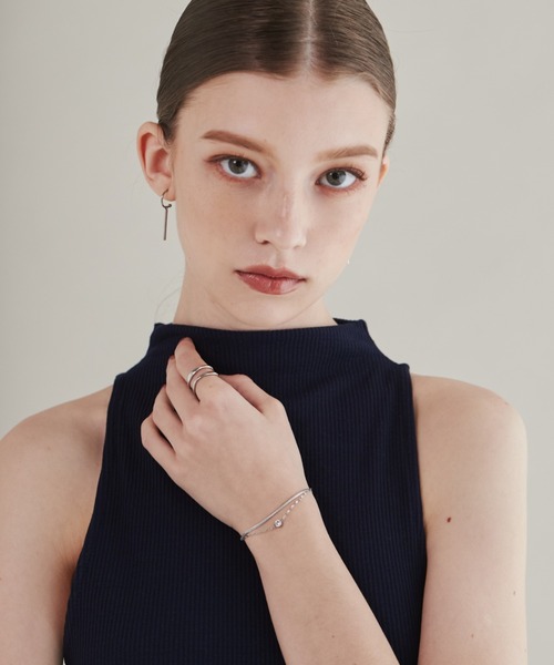 ciite' surgical stainless（シーテサージカルステンレス）の「【 金属アレルギー対応 】 2連ビジューチェーンブレスレット サージカルステンレス（ブレスレット・レディース・シルバー/ゴールド・FREE）」の4枚目の写真