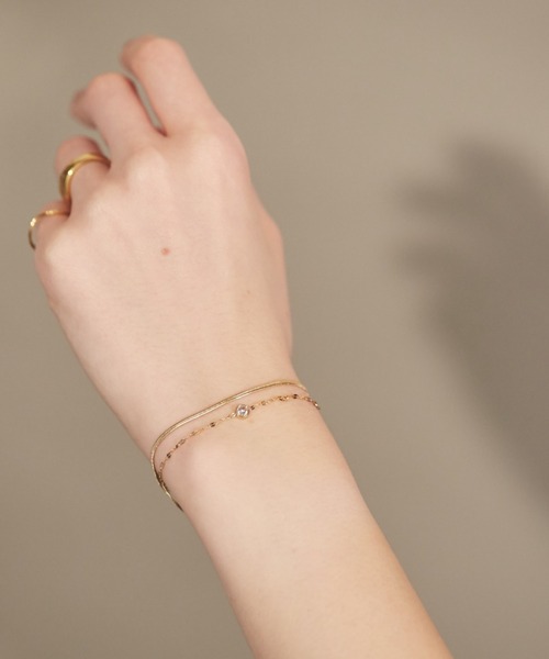 ciite' surgical stainless（シーテサージカルステンレス）の「【 金属アレルギー対応 】 2連ビジューチェーンブレスレット サージカルステンレス（ブレスレット・レディース・シルバー/ゴールド・FREE）」の10枚目の写真