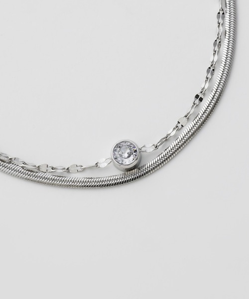 ciite' surgical stainless（シーテサージカルステンレス）の「【 金属アレルギー対応 】 2連ビジューチェーンブレスレット サージカルステンレス（ブレスレット・レディース・シルバー/ゴールド・FREE）」の20枚目の写真