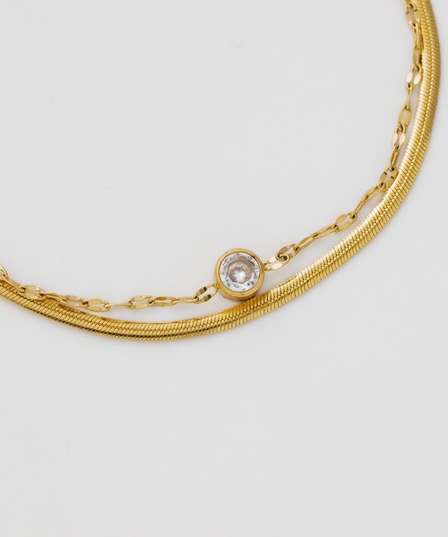 ciite' surgical stainless（シーテサージカルステンレス）の「【 金属アレルギー対応 】 2連ビジューチェーンブレスレット サージカルステンレス（ブレスレット・レディース・シルバー/ゴールド・FREE）」の17枚目の写真