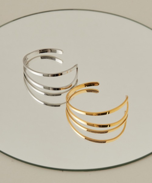 ciite' surgical stainless（シーテサージカルステンレス）の「【 金属アレルギー対応 】 2ラインバングル / ブレスレット サージカルステンレス（バングル/リストバンド・レディース・ゴールド/シルバー・FREE）」の9枚目の写真