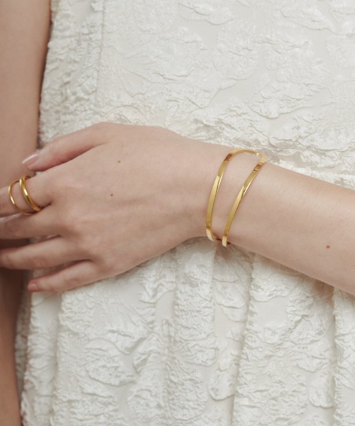 ciite' surgical stainless（シーテサージカルステンレス）の「【 金属アレルギー対応 】 2ラインバングル / ブレスレット サージカルステンレス（バングル/リストバンド・レディース・ゴールド/シルバー・FREE）」の18枚目の写真