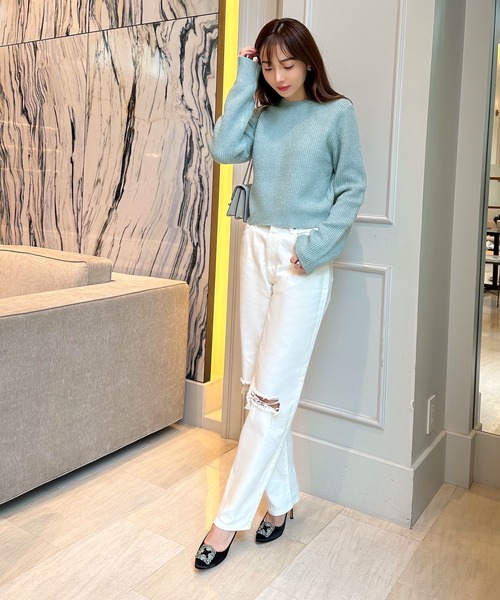 KOBE LETTUCE（コウベレタス）の「［ 岡部あゆみさんコラボ ］ カーディガンorトップスの選べる3タイプニットプルオーバー（ニット/セーター・レディース・パープル系/グレー系/ホワイト系/ブルー系/ピンク系1/ブルー系1/ホワイト/ピンク系/パープル系1/グレー系1/ブルー系2/ピンク系2/ピンク系5/ホワイト系1/グレー系2・M/M1/M2）」の22枚目の写真