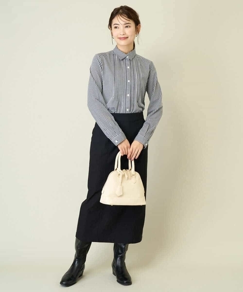 a.v.v（アーヴェヴェ）の「ピンタックシャツブラウス（シャツ/ブラウス・レディース・アイボリー/ネイビー・38/36/40/42/34）」の6枚目の写真