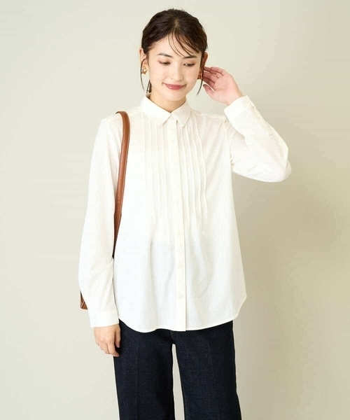 a.v.v（アーヴェヴェ）の「ピンタックシャツブラウス（シャツ/ブラウス・レディース・アイボリー/ネイビー・38/36/40/42/34）」の10枚目の写真