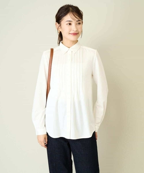 a.v.v（アーヴェヴェ）の「ピンタックシャツブラウス（シャツ/ブラウス・レディース・アイボリー/ネイビー・38/36/40/42/34）」の11枚目の写真