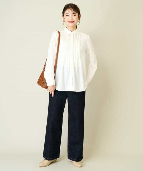 a.v.v（アーヴェヴェ）の「ピンタックシャツブラウス（シャツ/ブラウス・レディース・アイボリー/ネイビー・38/36/40/42/34）」の12枚目の写真