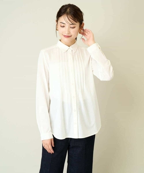 a.v.v（アーヴェヴェ）の「ピンタックシャツブラウス（シャツ/ブラウス・レディース・アイボリー/ネイビー・38/36/40/42/34）」の16枚目の写真