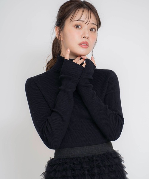 NOELA（ノエラ）の「ロングスリーブウールタートルニット（ニット/セーター・レディース・モカ/ピンク/ブラック/ブラウン/オフホワイト・フリー）」の8枚目の写真