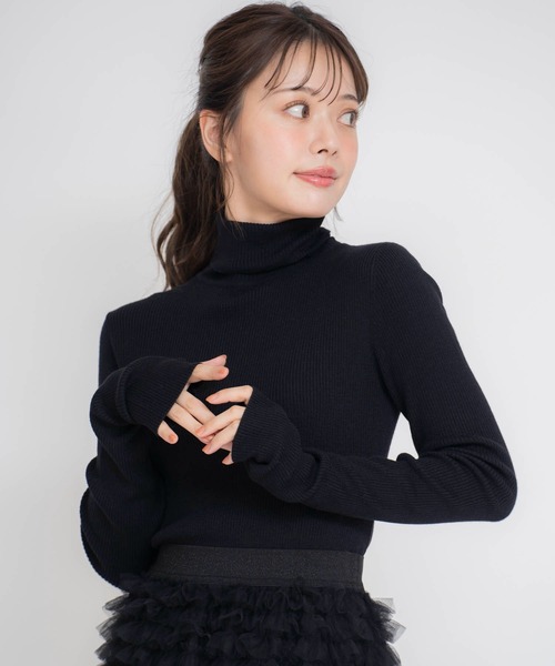 NOELA（ノエラ）の「ロングスリーブウールタートルニット（ニット/セーター・レディース・モカ/ピンク/ブラック/ブラウン/オフホワイト・フリー）」の9枚目の写真