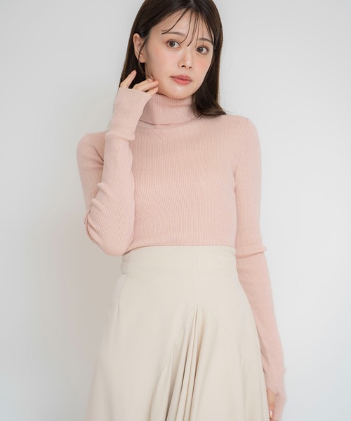 NOELA（ノエラ）の「ロングスリーブウールタートルニット（ニット/セーター・レディース・モカ/ピンク/ブラック/ブラウン/オフホワイト・フリー）」の19枚目の写真