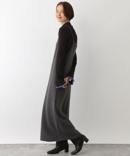 LEPSIM（レプシィム）の「7ゲージニットキャミワンピース　133413（ワンピース・レディース・チャコールグレー/ライトブルー・FREE）」の3枚目の写真