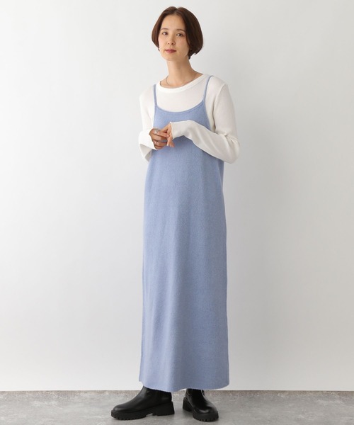 LEPSIM（レプシィム）の「7ゲージニットキャミワンピース　133413（ワンピース・レディース・チャコールグレー/ライトブルー・FREE）」の20枚目の写真
