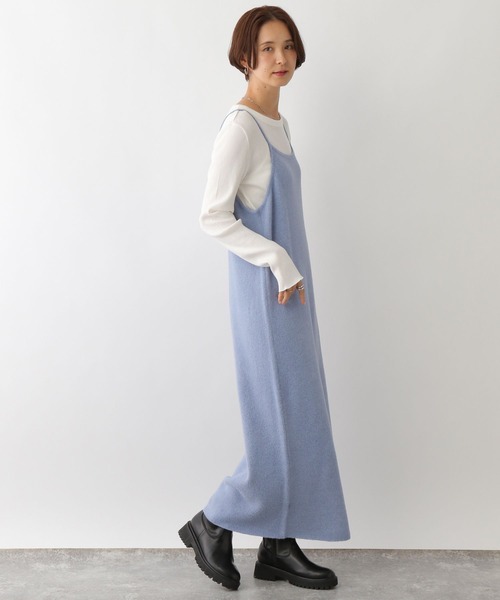 LEPSIM（レプシィム）の「7ゲージニットキャミワンピース　133413（ワンピース・レディース・チャコールグレー/ライトブルー・FREE）」の19枚目の写真