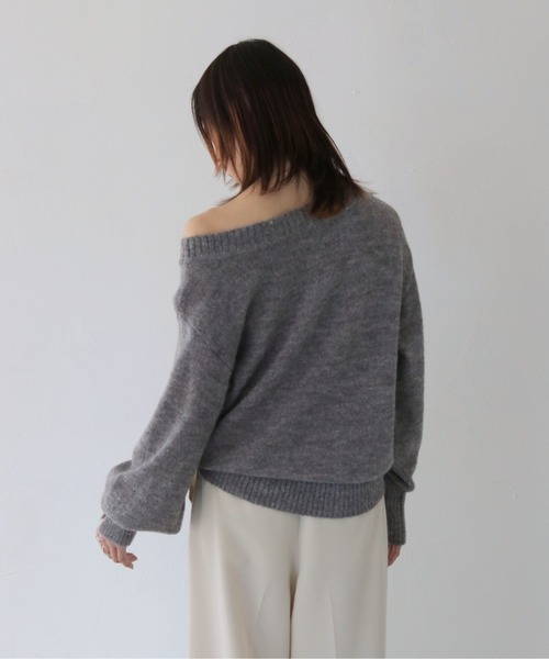 CLEIO（クレイオ）の「【CLEIO】オフショルダーニット/OFF SHOULDER KNIT/986-12626（ニット/セーター・レディース・アイボリー/ブラック/グレー・FREE）」の8枚目の写真