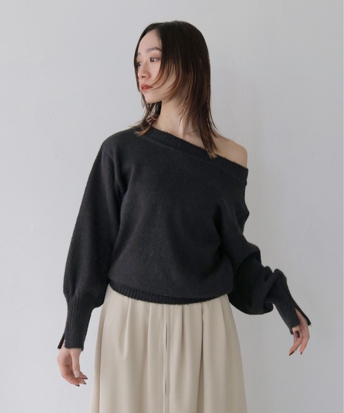 CLEIO（クレイオ）の「【CLEIO】オフショルダーニット/OFF SHOULDER KNIT/986-12626（ニット/セーター・レディース・アイボリー/ブラック/グレー・FREE）」の22枚目の写真