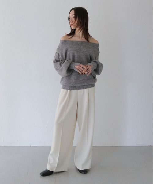 CLEIO（クレイオ）の「【CLEIO】オフショルダーニット/OFF SHOULDER KNIT/986-12626（ニット/セーター・レディース・アイボリー/ブラック/グレー・FREE）」の17枚目の写真