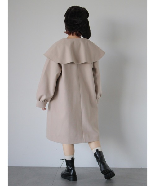 ehka sopo(エヘカソポ)の「ケープカラーコート(その他アウター・レディース・チャコールグレー/ベージュ/ミント・F)」の6枚目の写真