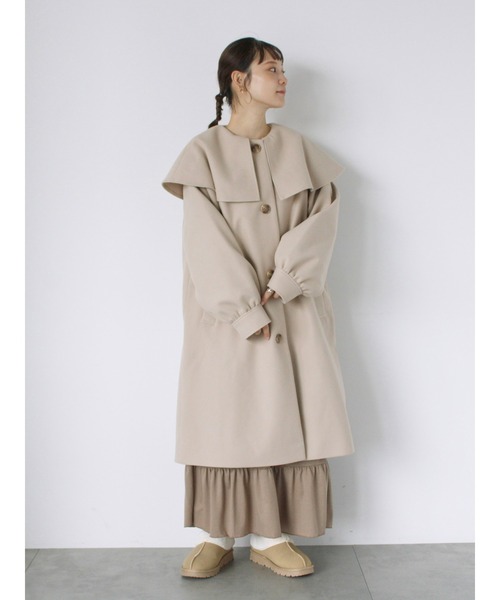 ehka sopo(エヘカソポ)の「ケープカラーコート(その他アウター・レディース・チャコールグレー/ベージュ/ミント・F)」の13枚目の写真