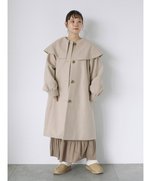 ehka sopo(エヘカソポ)の「ケープカラーコート(その他アウター・レディース・チャコールグレー/ベージュ/ミント・F)」の15枚目の写真