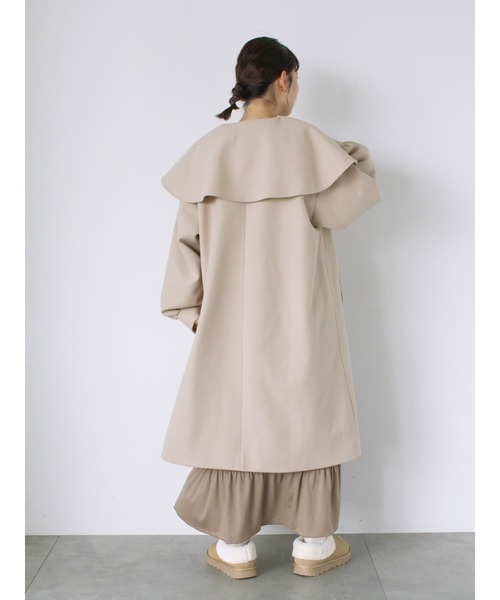 ehka sopo フード付きベージュコート ehka sopo（エヘカソポ）の「ケープカラーコート（その他