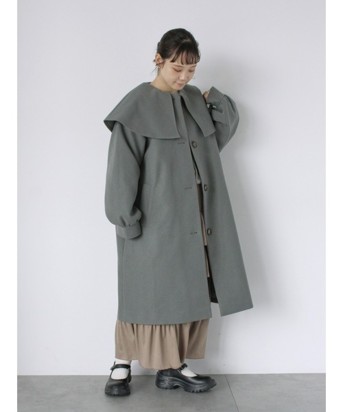 ehka sopo(エヘカソポ)の「ケープカラーコート(その他アウター・レディース・チャコールグレー/ベージュ/ミント・F)」の19枚目の写真