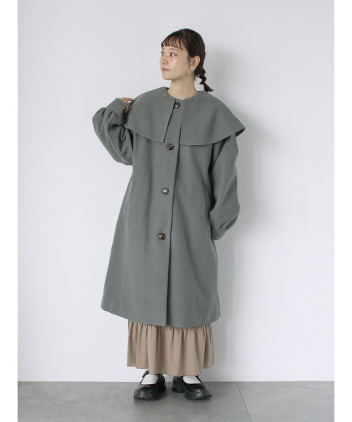 ehka sopo(エヘカソポ)の「ケープカラーコート(その他アウター・レディース・チャコールグレー/ベージュ/ミント・F)」の22枚目の写真