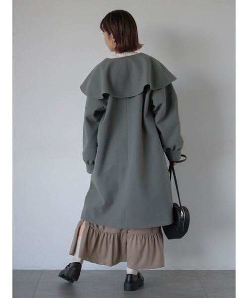 ehka sopo(エヘカソポ)の「ケープカラーコート(その他アウター・レディース・チャコールグレー/ベージュ/ミント・F)」の9枚目の写真