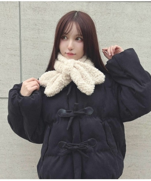 F i.n.t（フィント）の「リボンタイフェイクボアティペット/F&A/fint（ストール/ショール・レディース・クリーム/ピンク/ブラウン・FREE）」の2枚目の写真