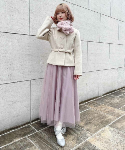 F i.n.t（フィント）の「リボンタイフェイクボアティペット/F&A/fint（ストール/ショール・レディース・クリーム/ピンク/ブラウン・FREE）」の4枚目の写真