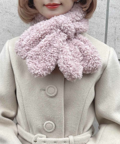 F i.n.t（フィント）の「リボンタイフェイクボアティペット/F&A/fint（ストール/ショール・レディース・クリーム/ピンク/ブラウン・FREE）」の5枚目の写真