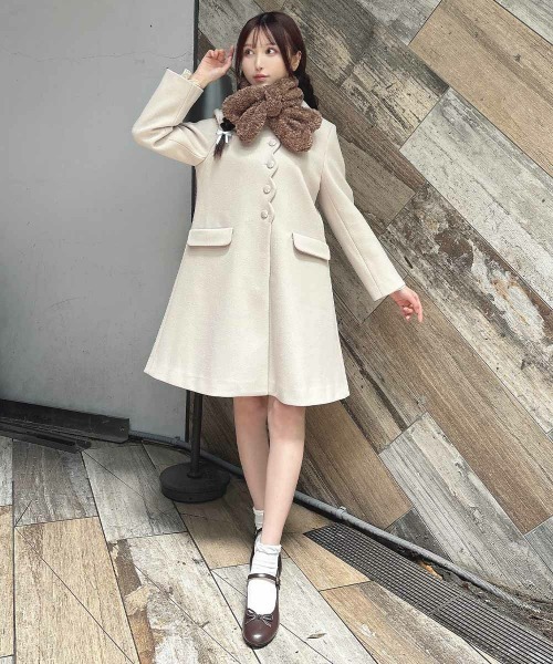 F i.n.t（フィント）の「リボンタイフェイクボアティペット/F&A/fint（ストール/ショール・レディース・クリーム/ピンク/ブラウン・FREE）」の7枚目の写真