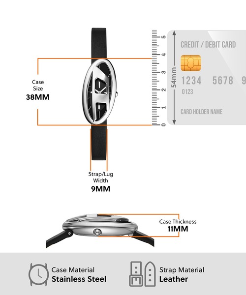 DIESEL（ディーゼル）の「ディーゼル 腕時計 レディース アナログ レザー DZ5612（アナログ腕時計・レディース・ブラック・FREE）」の5枚目の写真