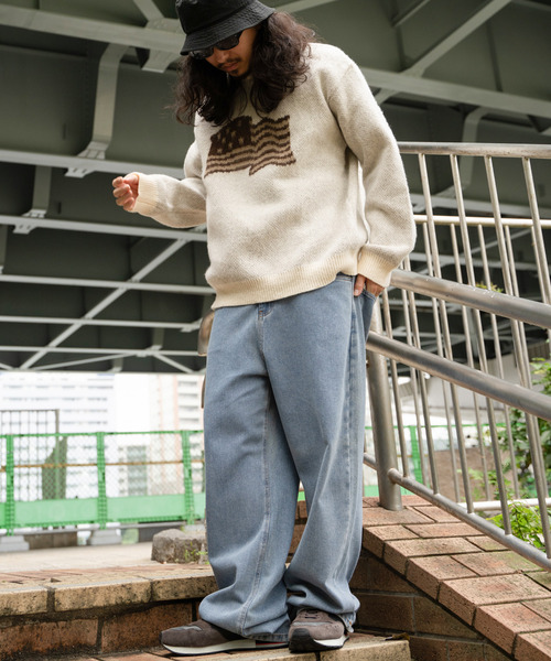 VENCEEXCHANGE（ヴァンスエクスチェンジ）の「グラフィックモヘアライクニット（ニット/セーター・メンズ・ベージュ/オフホワイト/ブルー/ブラック/カーキ/アイボリー・M/LL/L）」の16枚目の写真