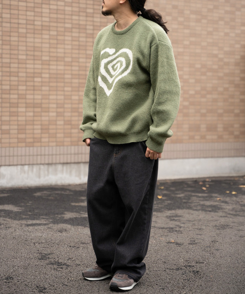 VENCEEXCHANGE（ヴァンスエクスチェンジ）の「グラフィックモヘアライクニット（ニット/セーター・メンズ・ベージュ/オフホワイト/ブルー/ブラック/カーキ/アイボリー・M/LL/L）」の20枚目の写真