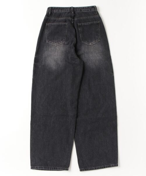 Chikashitsu +(チカシツプラス)の「ストリートファッション Chikashitsu + OaKS チカシツプラスオークス snap button design wide denim pants スナップボタンデザインワイドデニムパンツ ワイドジーンズ ジーパン ワイドパンツ ウォッシュドデニムパンツ 韓国ファッション 韓国ストリート Y2K(デニムパンツ・レディース・ブラック/ブルー・S/M/L)」の3枚目の写真