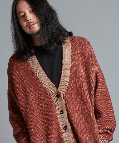 NO ID.（ノーアイディ）の「【NO ID.】Reversible Knit Cardigan / リバーシブル ニット カーディガン（カーディガン/ボレロ・メンズ・ベージュ/ネイビー/ブラック・ONE SIZE）」の2枚目の写真