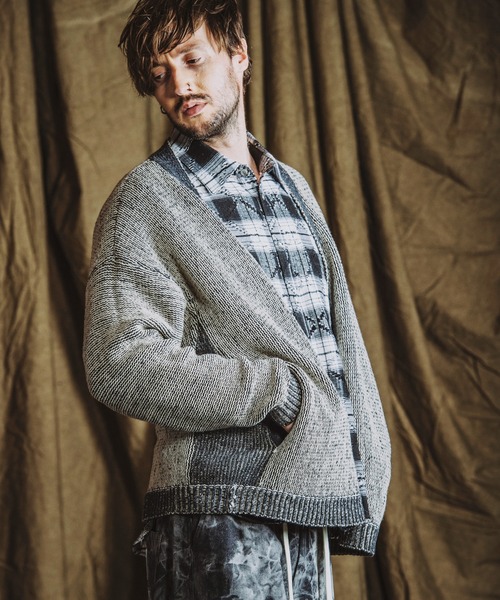 NO ID.（ノーアイディ）の「【NO ID.】Reversible Knit Cardigan / リバーシブル ニット カーディガン（カーディガン/ボレロ・メンズ・ベージュ/ネイビー/ブラック・ONE SIZE）」の13枚目の写真