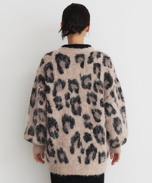 THE SHOP TK （ザ ショップ ティーケー ）の「◆起毛ヒョウ柄Vネックカーディガン（カーディガン/ボレロ・レディース・ベージュ系/チャコール・99）」の8枚目の写真
