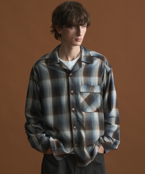 PUBLIC TOKYO(パブリックトウキョウ)の「チェックパジャマシャツ(シャツ/ブラウス・メンズ・グリーン/ブラウン・1/2)」の3枚目の写真
