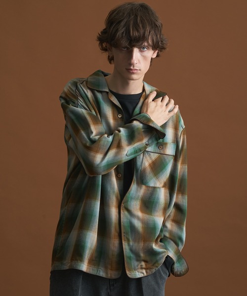 PUBLIC TOKYO(パブリックトウキョウ)の「チェックパジャマシャツ(シャツ/ブラウス・メンズ・グリーン/ブラウン・1/2)」の17枚目の写真